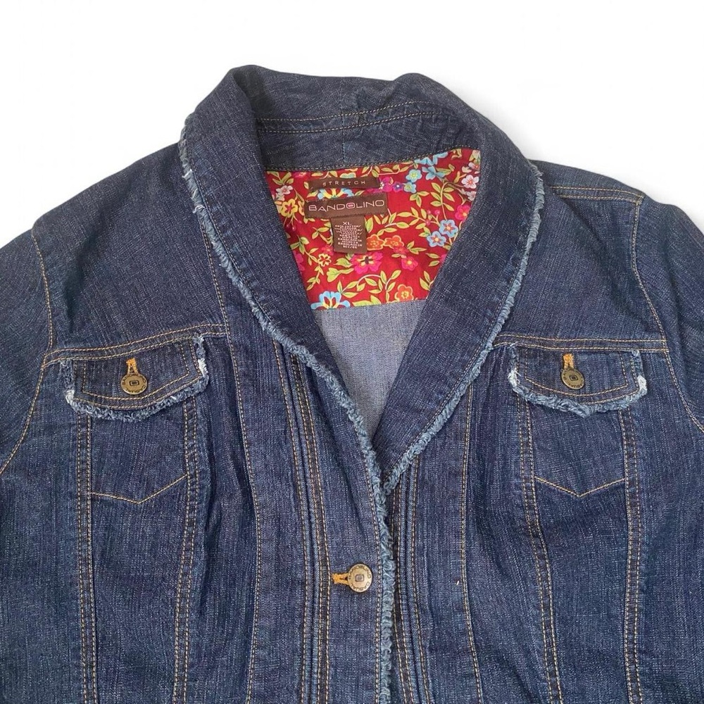 Y2K Bandolino Dark Wash Denim Jacket XL - Bohochic, Coastal Cowgirl, Indie - Picture 5 of 10